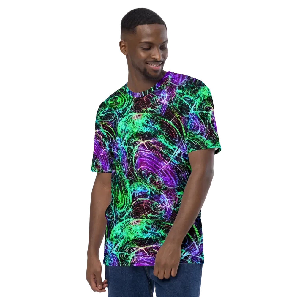 Midnight Bioflux on Men's Crew Neck T-Shirt — Left