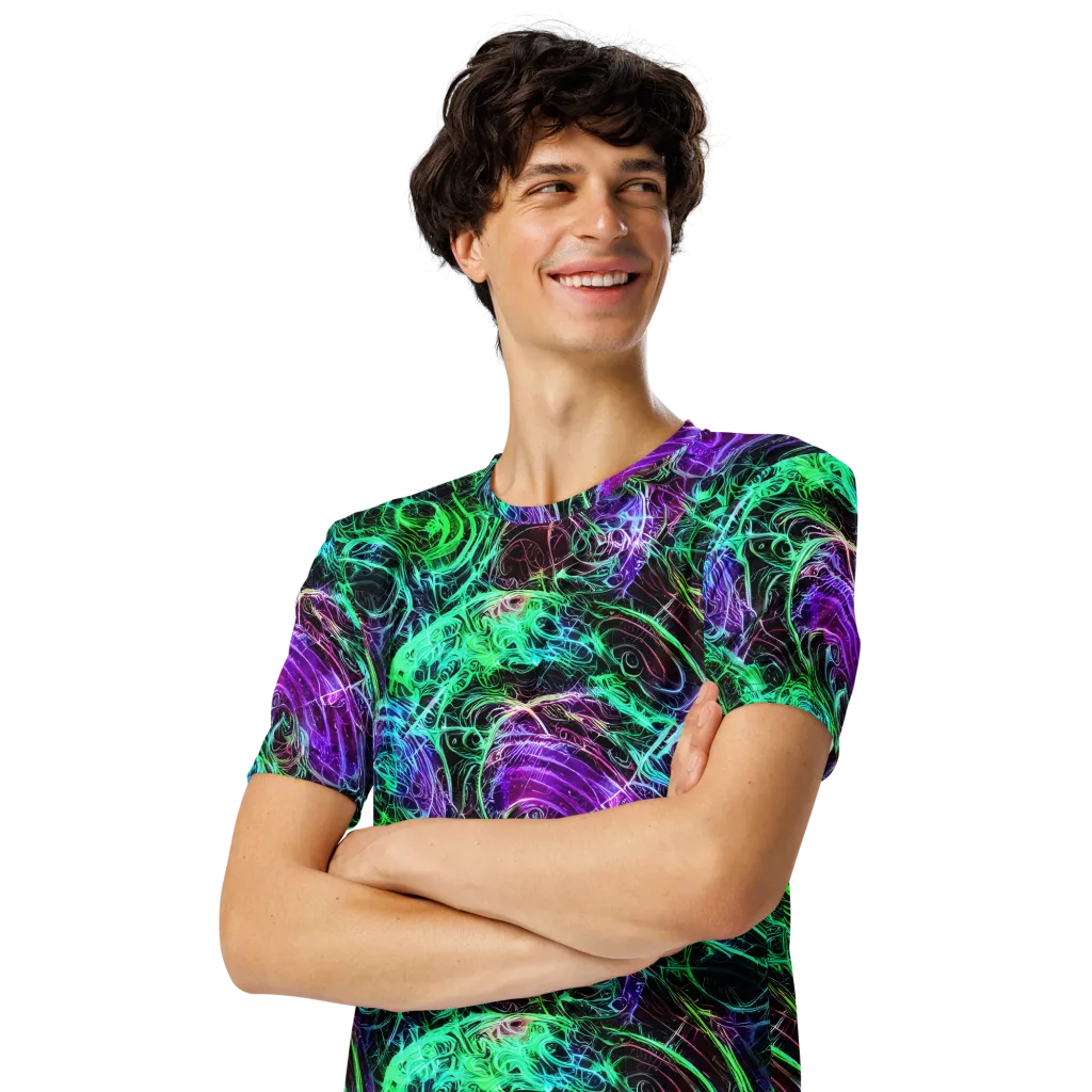 Midnight Bioflux on Men's Crew Neck T-Shirt — Left Front