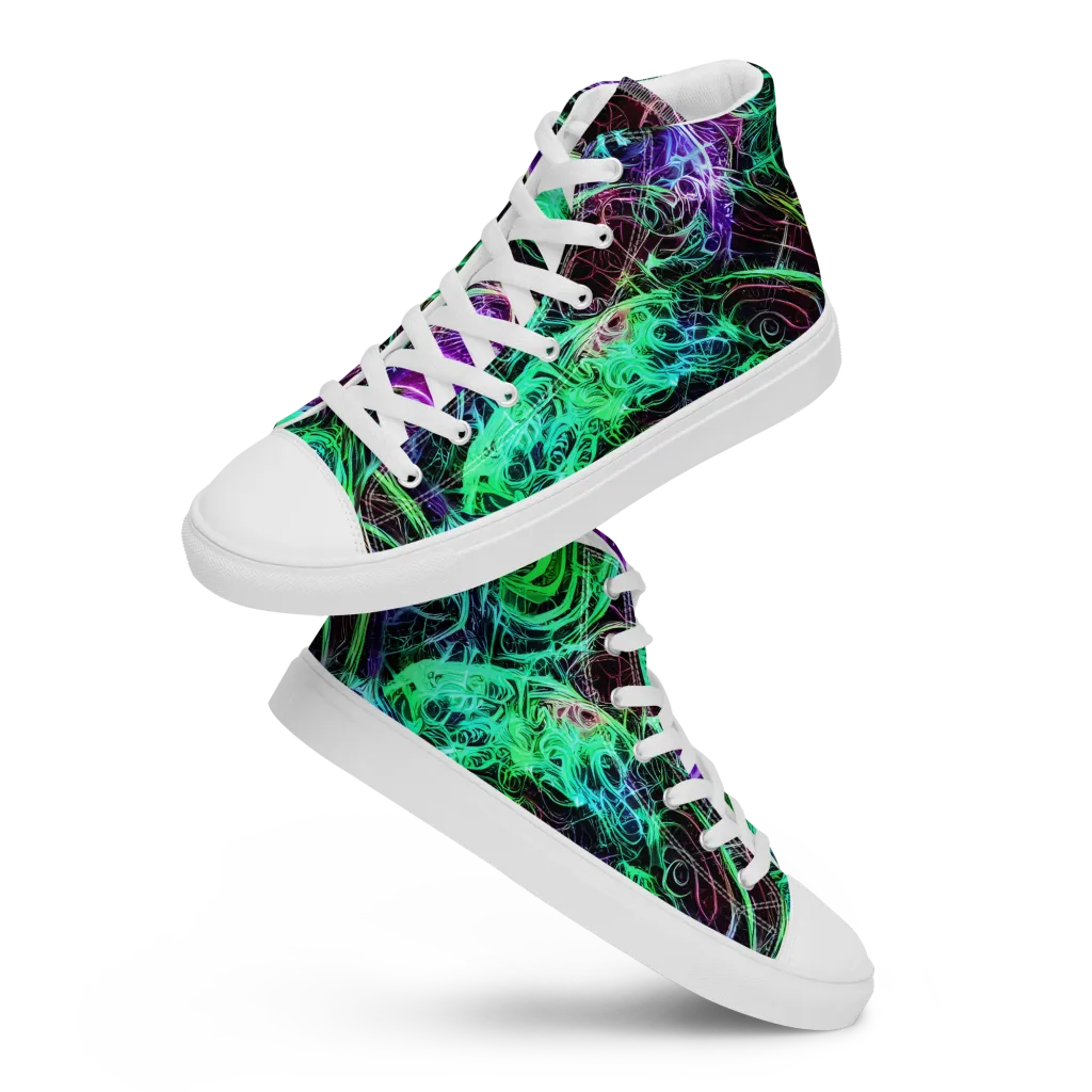 Midnight Bioflux on Men's High Top Canvas Shoes — Front
