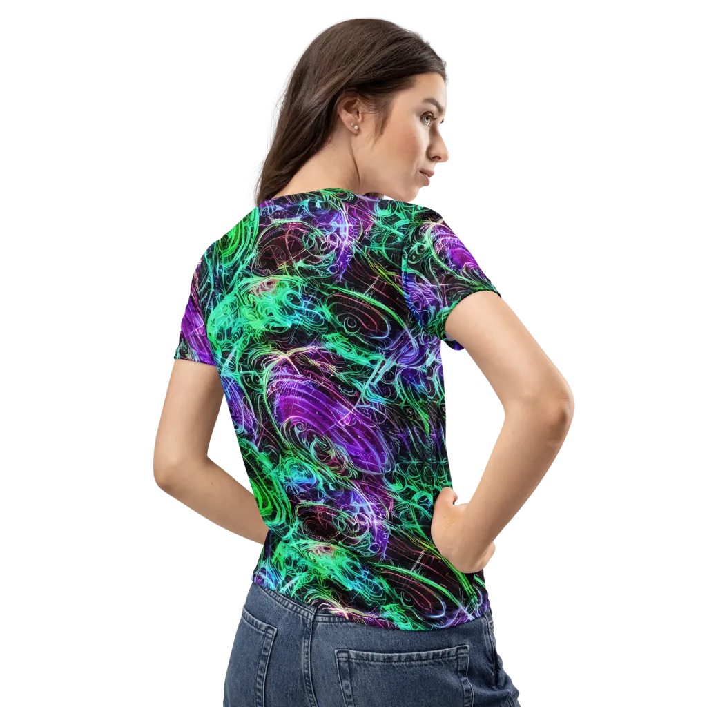 Midnight Bioflux on Women's Crew Neck T-Shirt — Back
