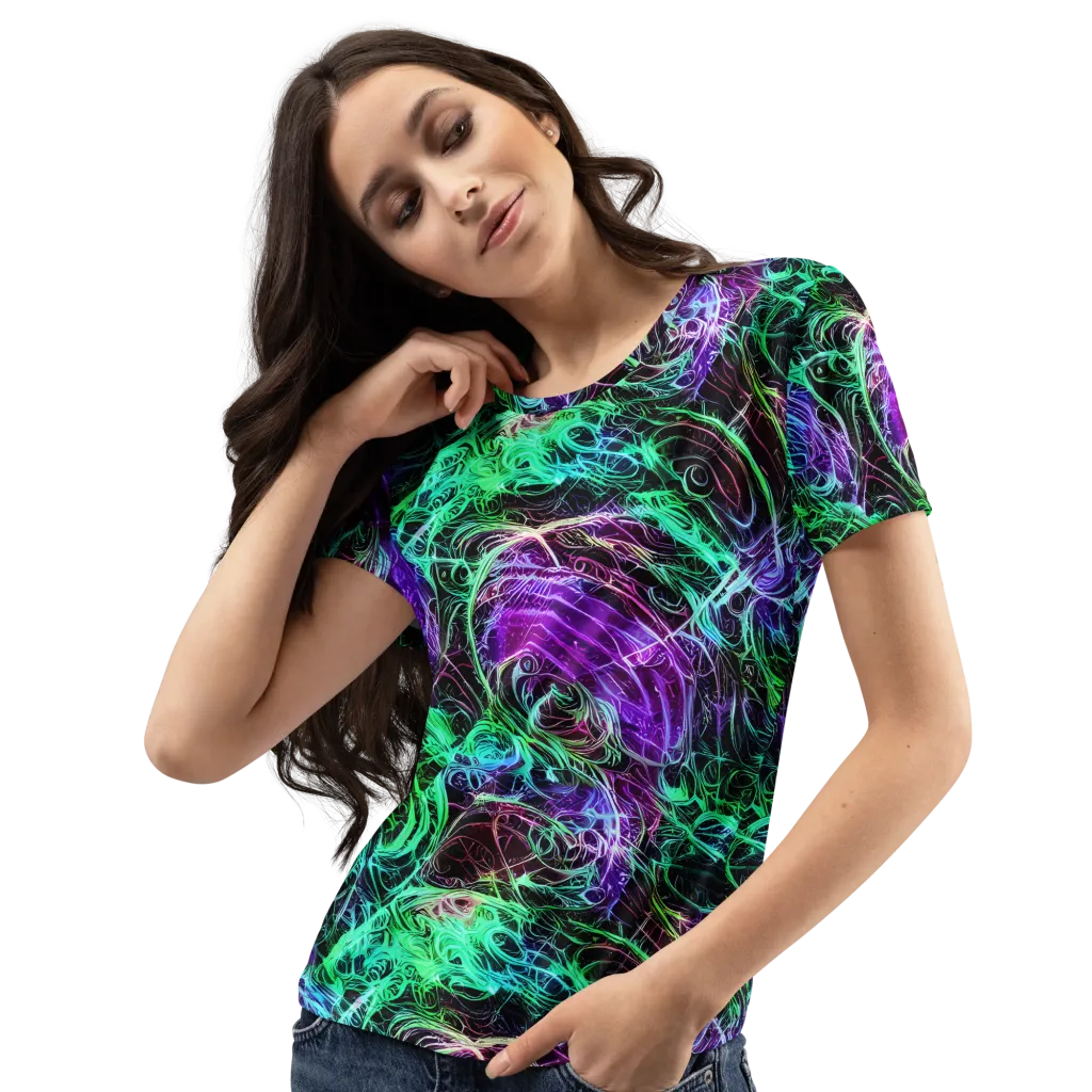 Midnight Bioflux on Women's Crew Neck T-Shirt — Left Front