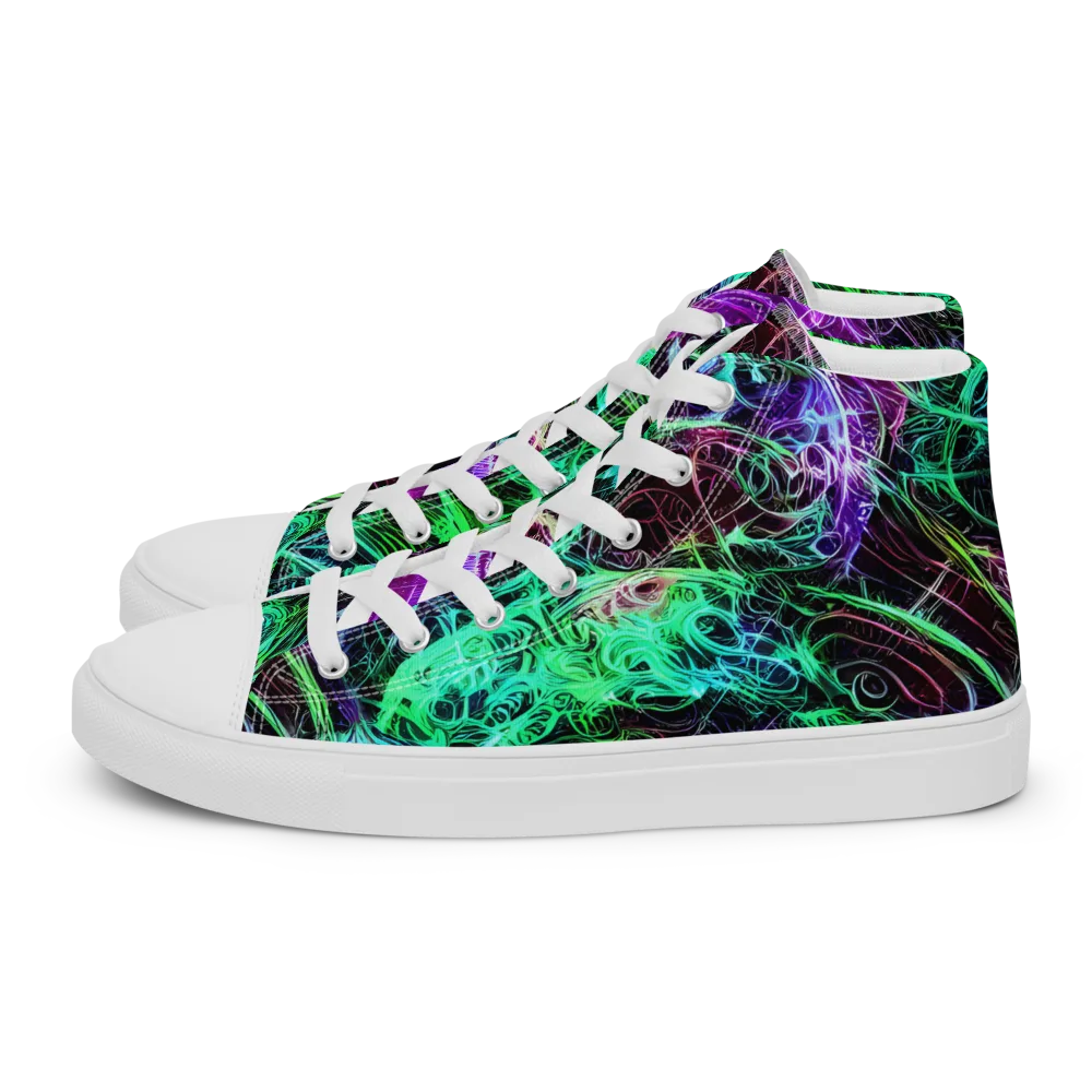 Midnight Bioflux on Women's High Top Canvas Shoes — Left