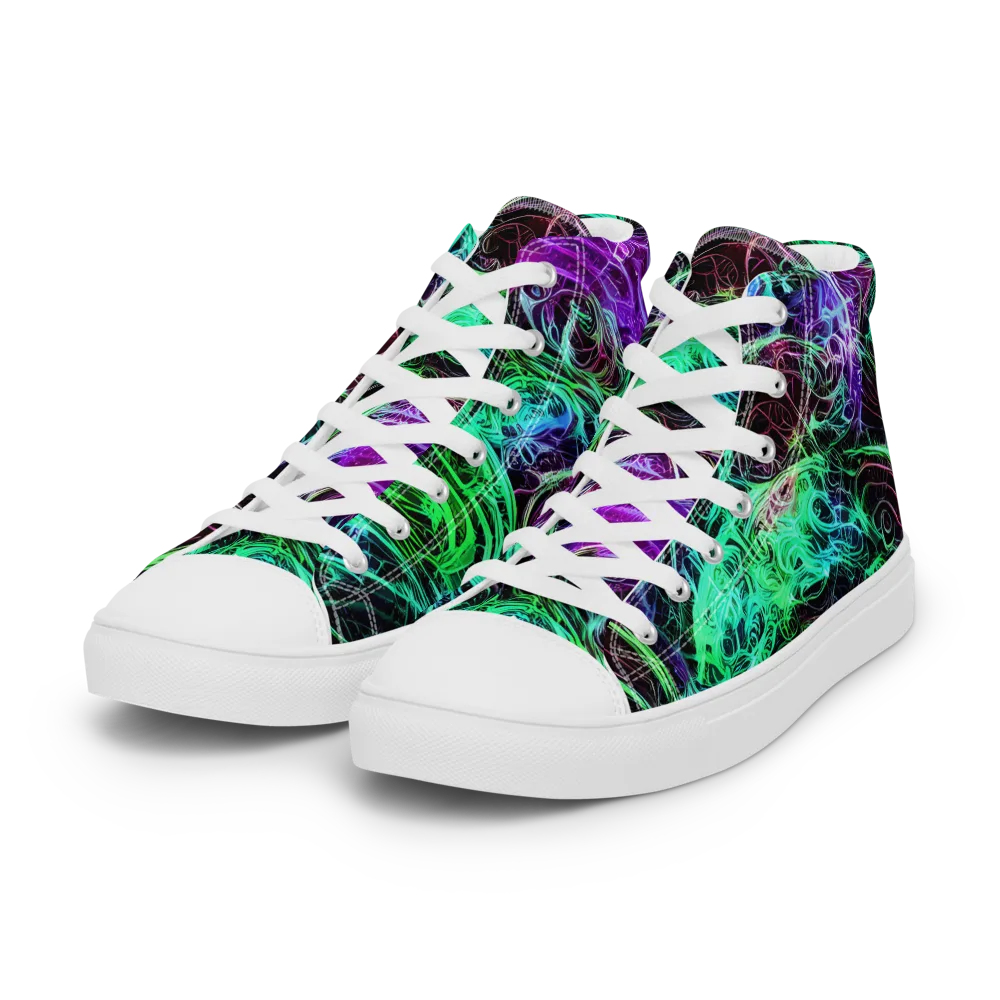 Midnight Bioflux on Women's High Top Canvas Shoes — Left Front