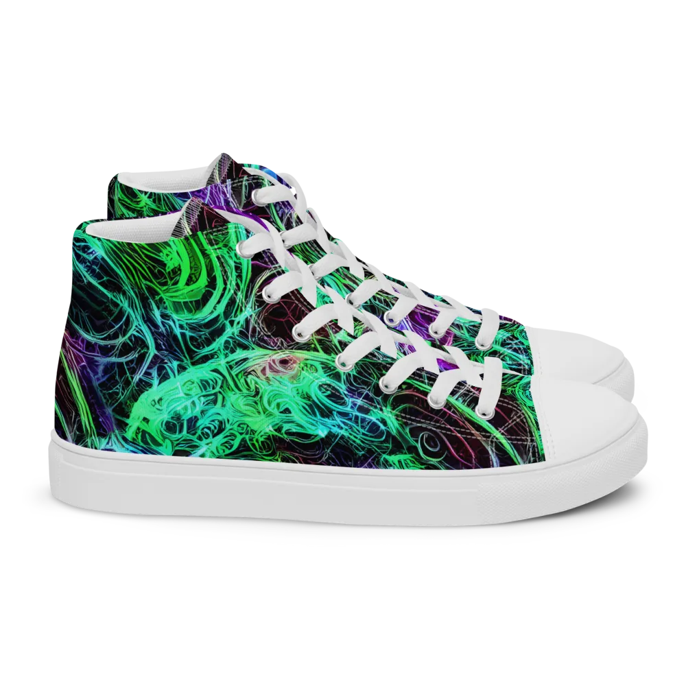 Midnight Bioflux on Women's High Top Canvas Shoes — Right