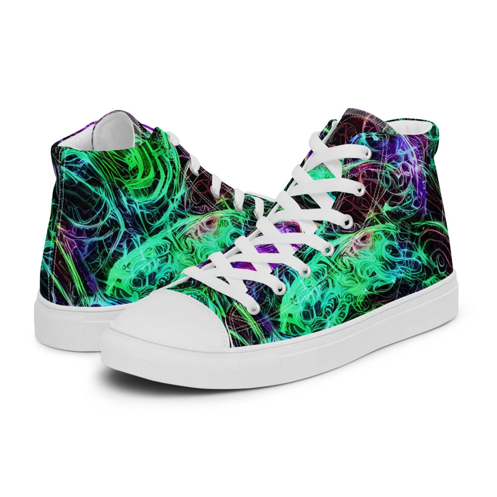 Midnight Bioflux on Women's High Top Canvas Shoes — Left