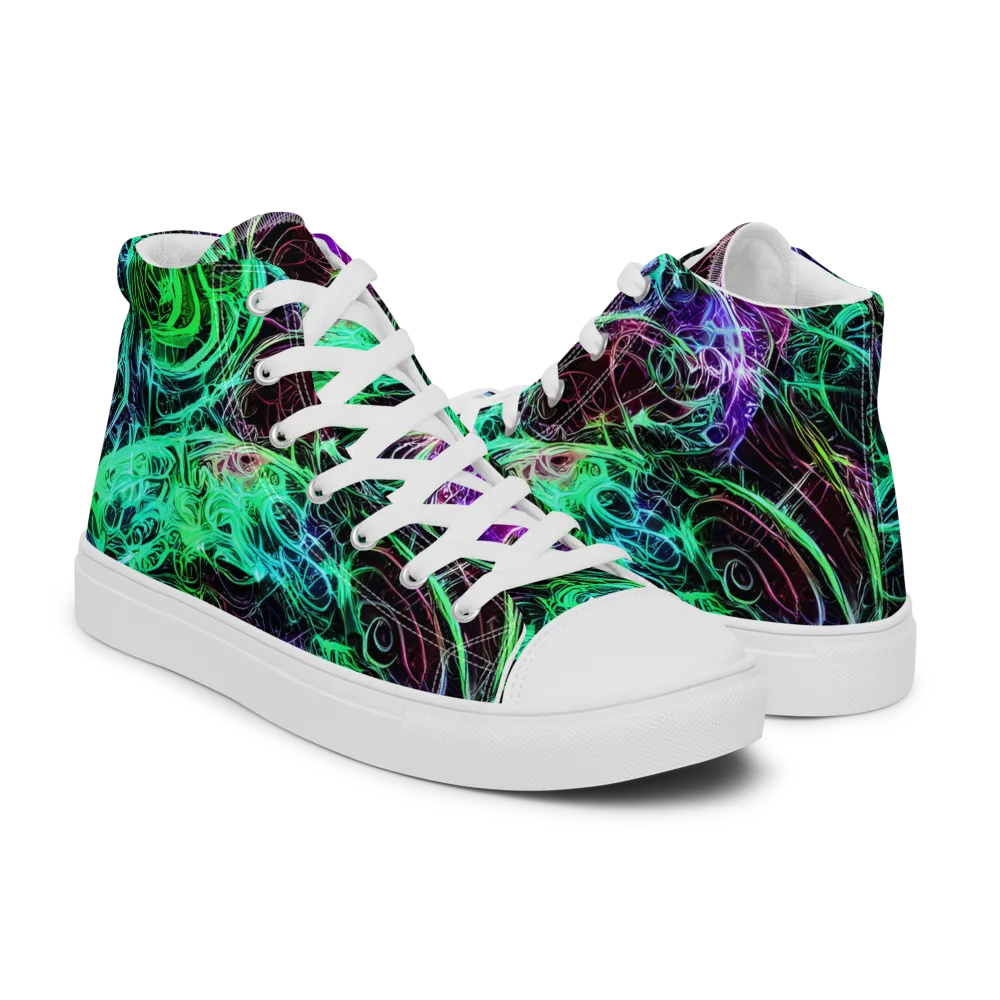 Midnight Bioflux on Women's High Top Canvas Shoes — Right