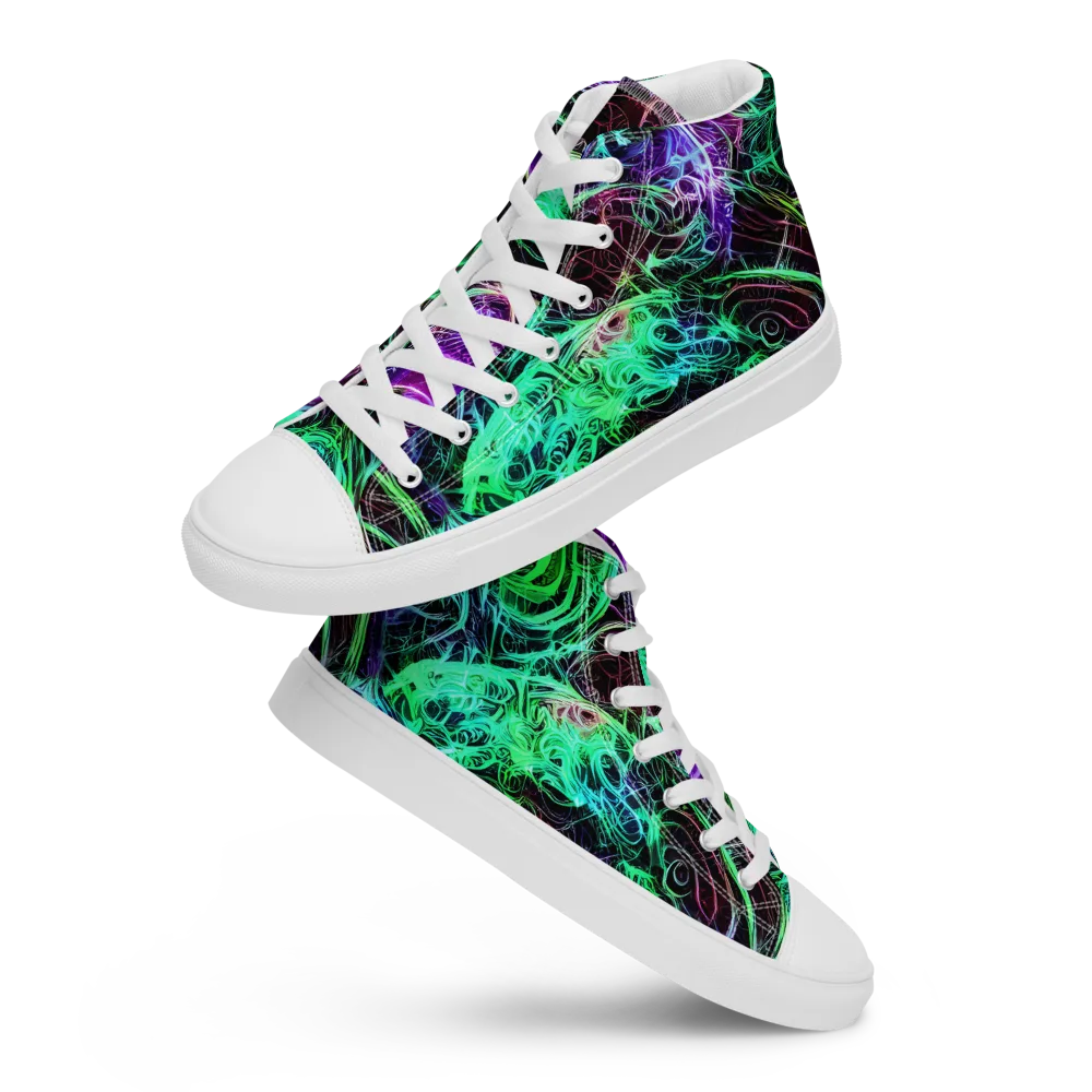 Midnight Bioflux on Women's High Top Canvas Shoes — Front