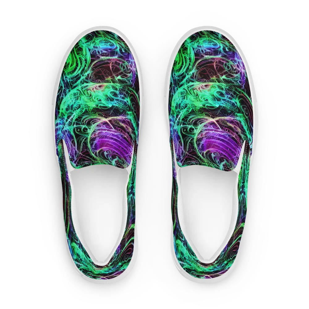 Midnight Bioflux on Men's Slip-On Canvas Shoes — Front