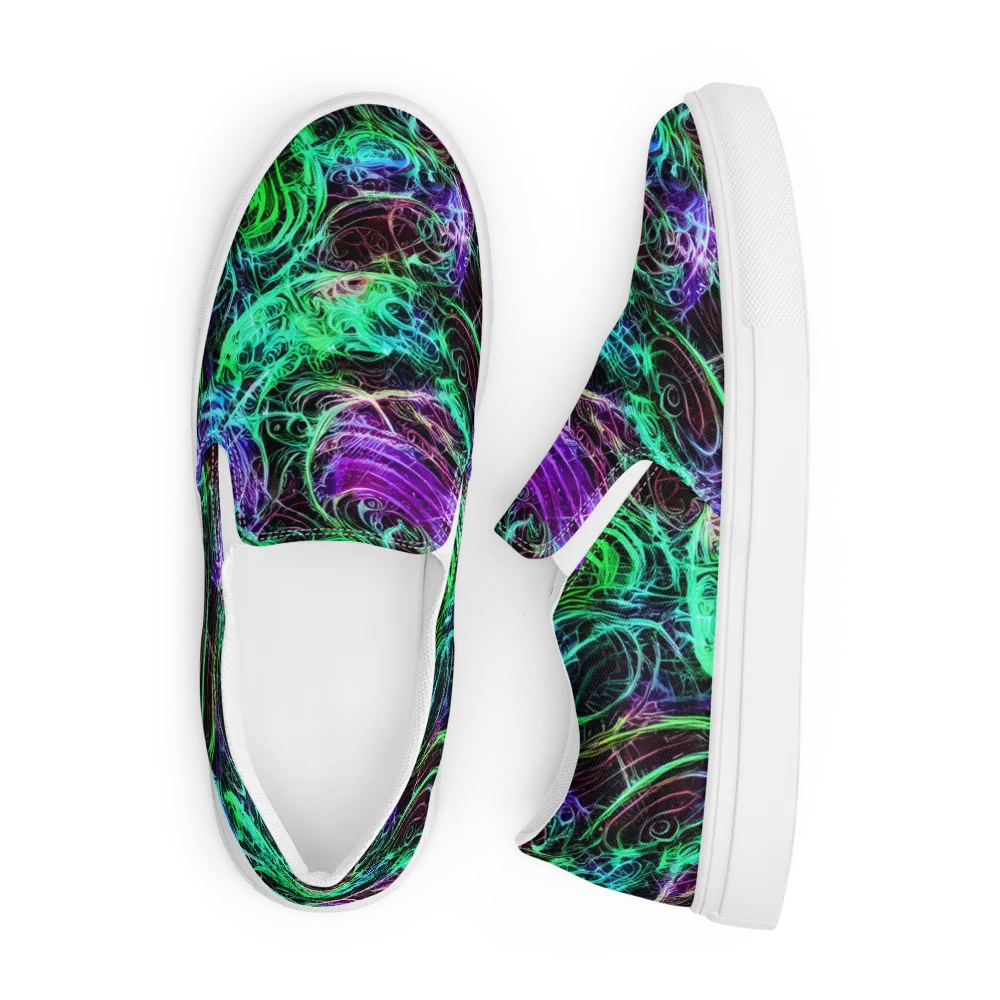 Midnight Bioflux on Men's Slip-On Canvas Shoes — Front