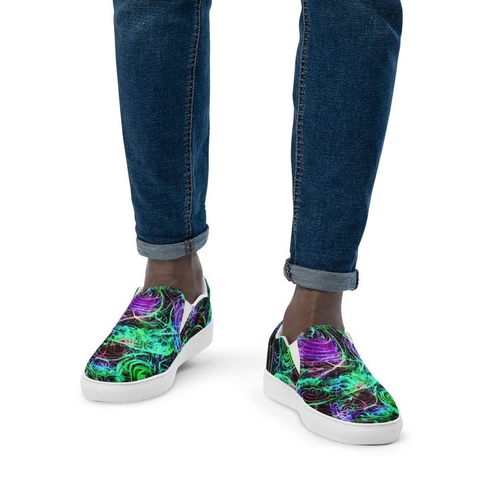 Midnight Bioflux on Men's Slip-On Canvas Shoes — Front