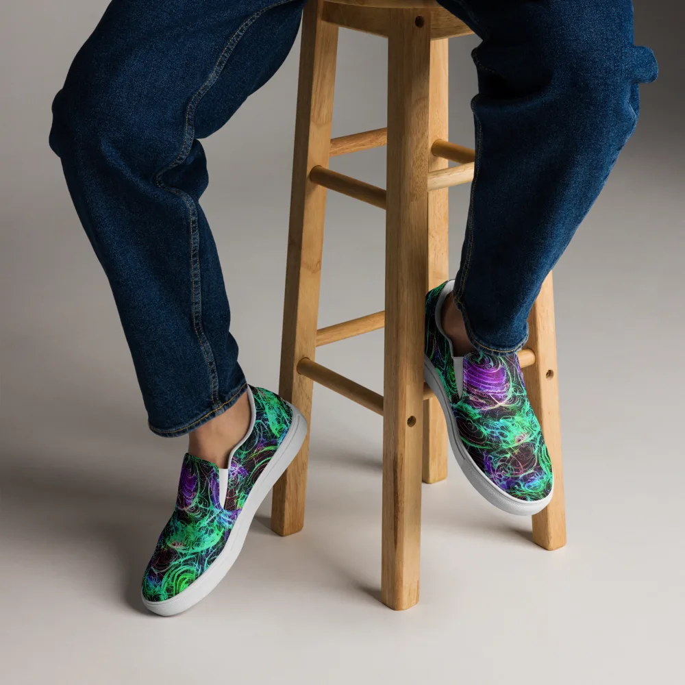 Midnight Bioflux on Men's Slip-On Canvas Shoes — Front