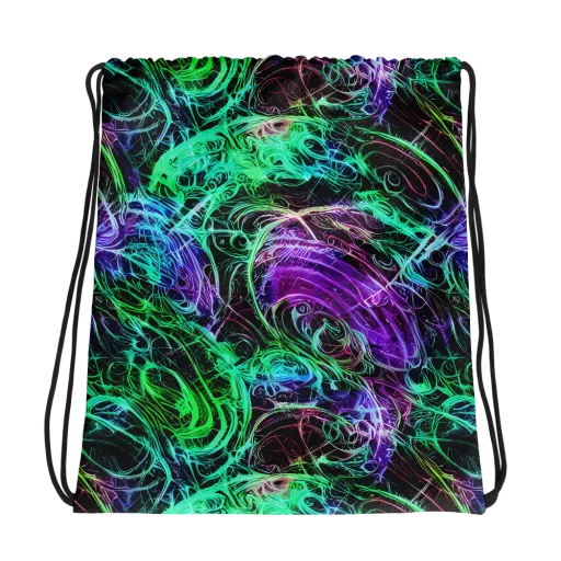 Midnight Bioflux on a Drawstring Bag