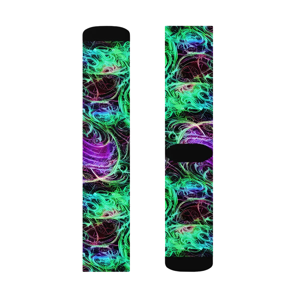 Midnight Bioflux on Socks — Left Sock