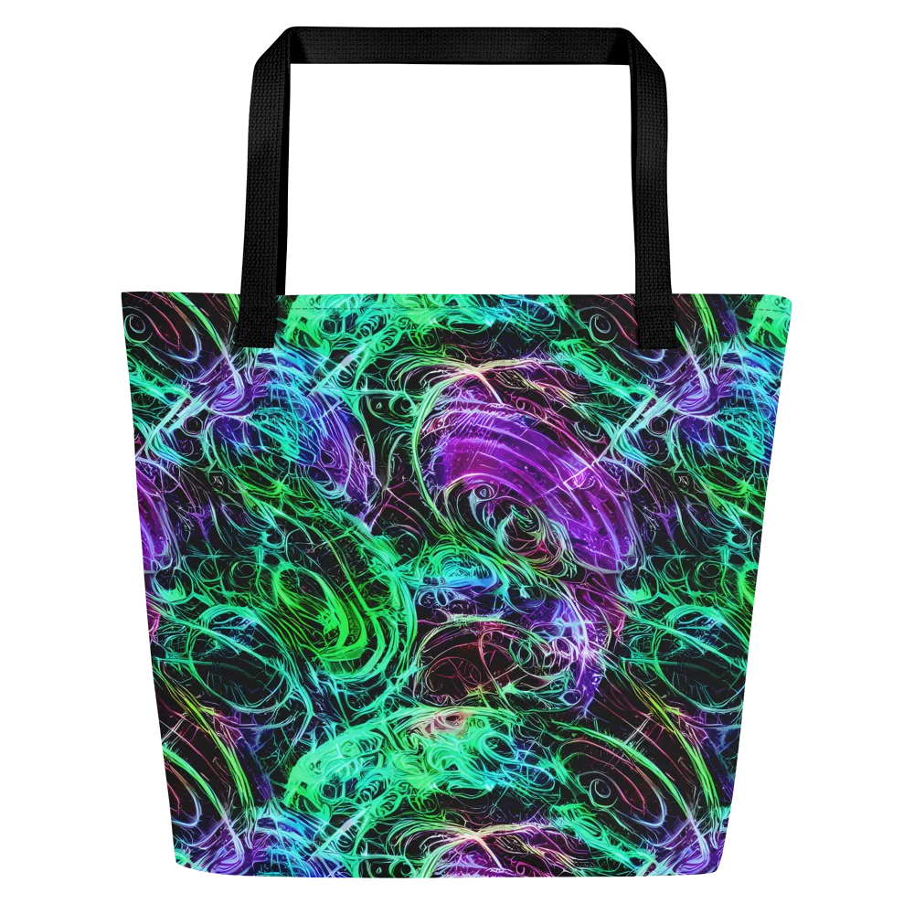 Midnight Bioflux on Large Tote Bag W/ Pocket — Front