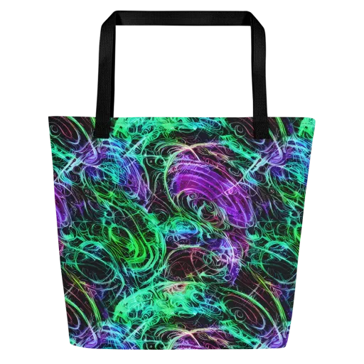 Midnight Bioflux on a Large Tote Bag W/ Pocket