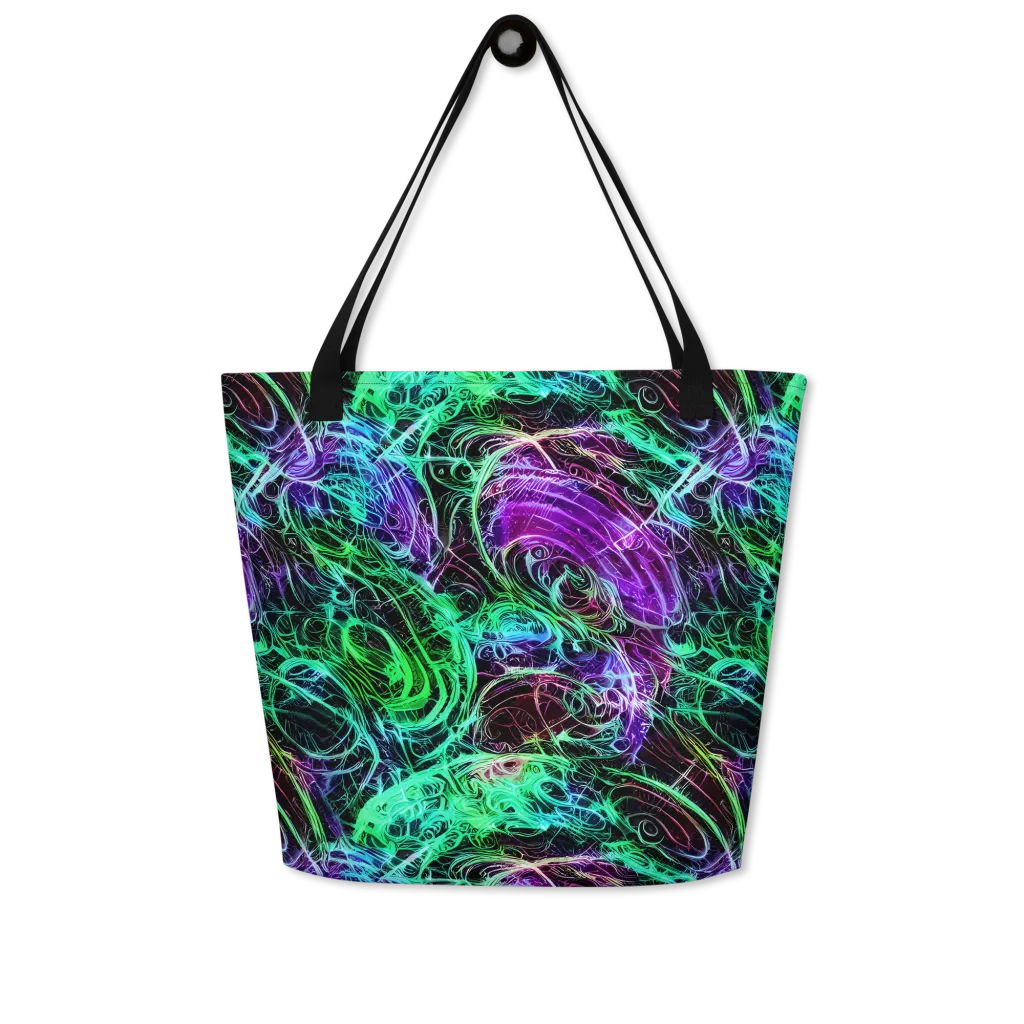 Midnight Bioflux on Large Tote Bag W/ Pocket — Front