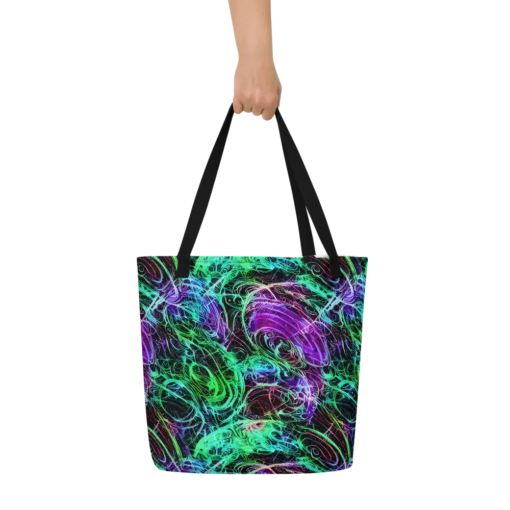 Midnight Bioflux on Large Tote Bag W/ Pocket — Front
