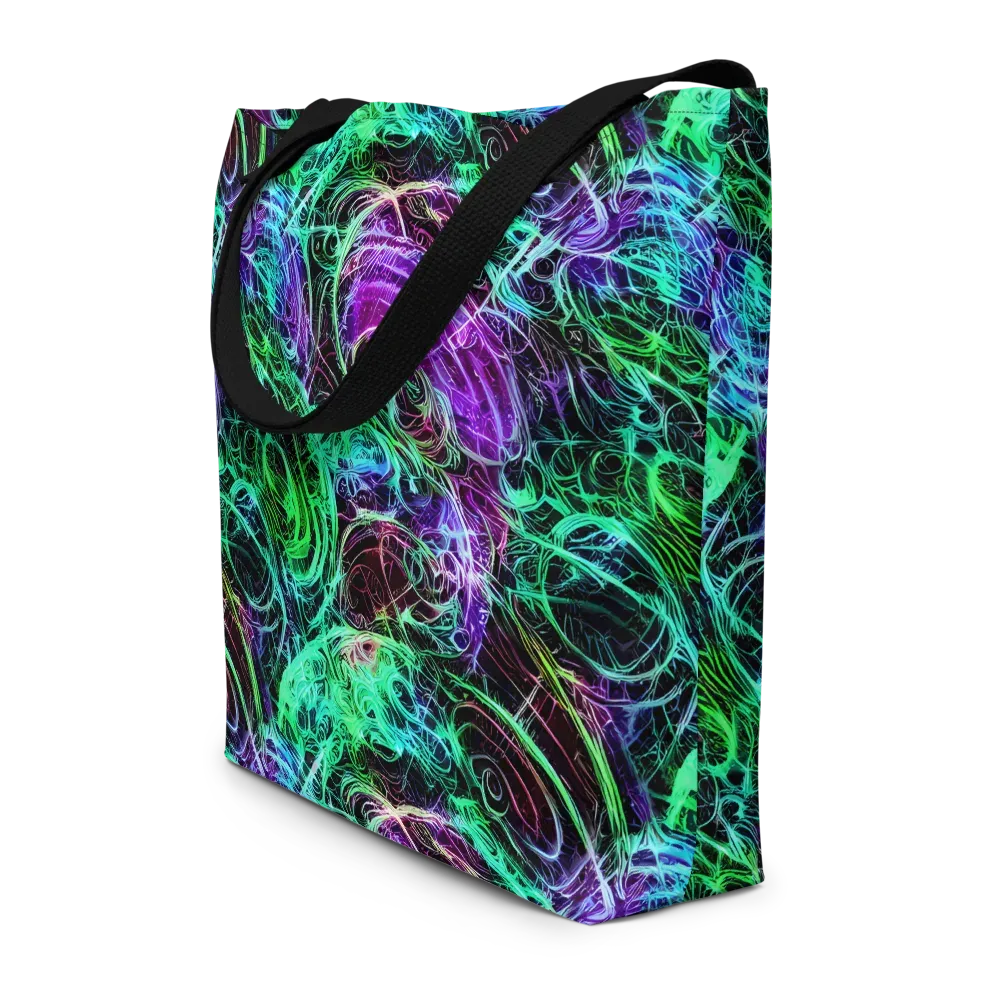 Midnight Bioflux on Large Tote Bag W/ Pocket — Front