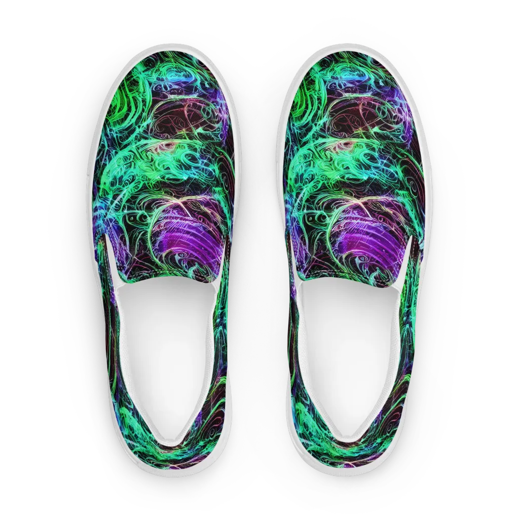Midnight Bioflux on Women's Slip-On Canvas Shoes — Front
