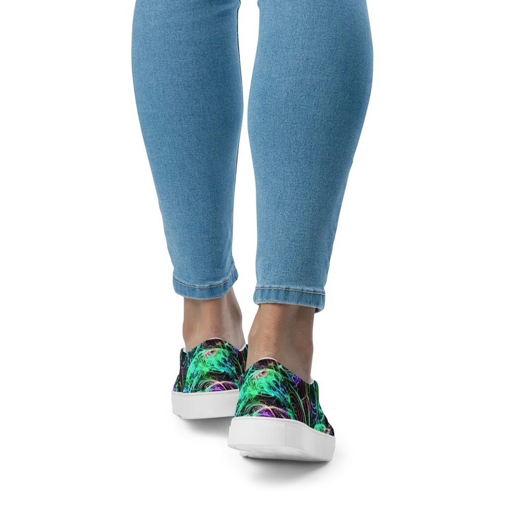 Midnight Bioflux on Women's Slip-On Canvas Shoes — Back