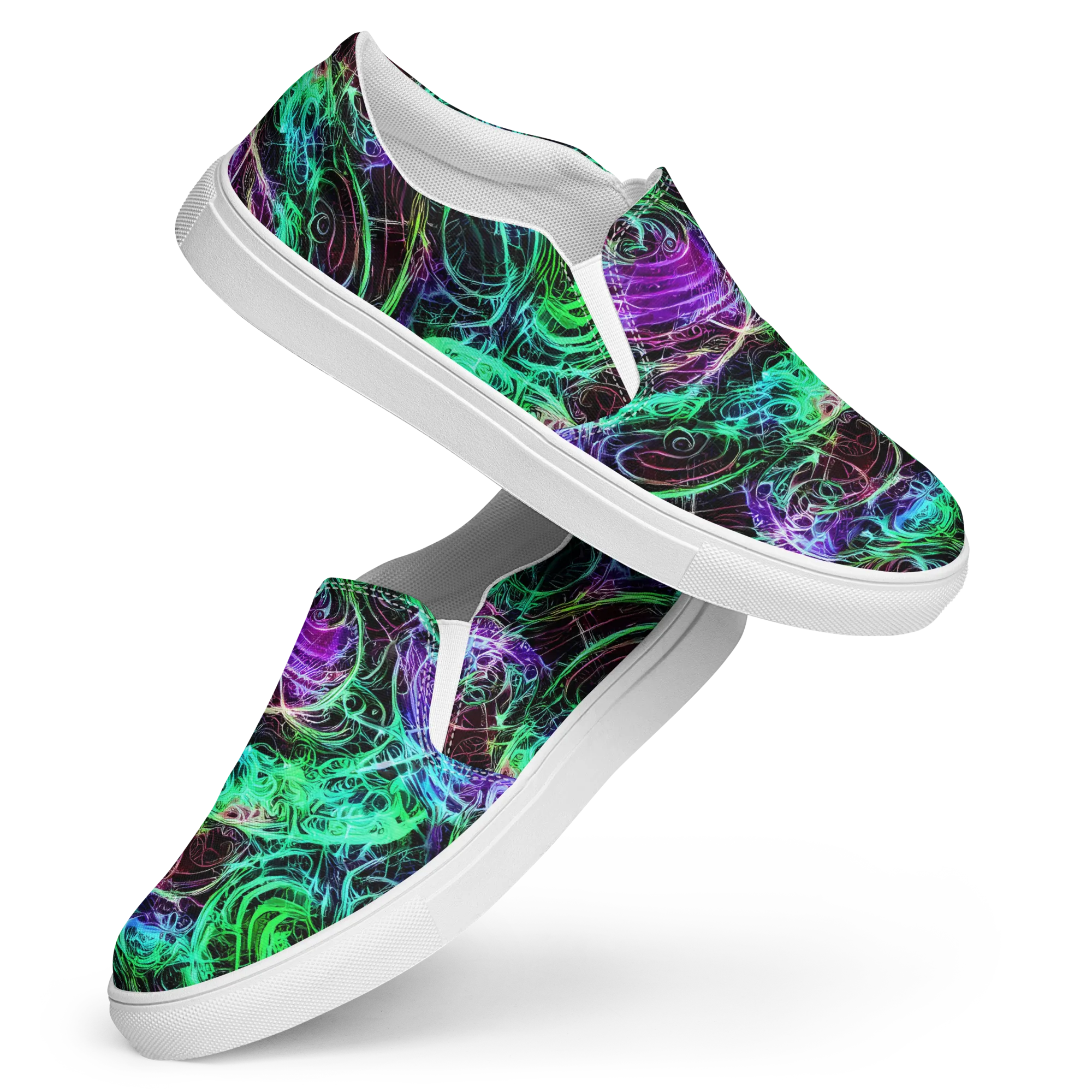 Midnight Bioflux on Women's Slip-On Canvas Shoes — Front