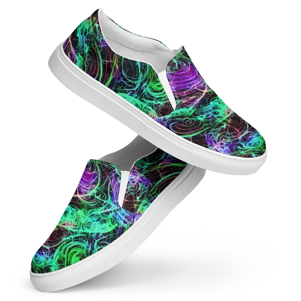 Midnight Bioflux on Women's Slip-On Canvas Shoes — Front