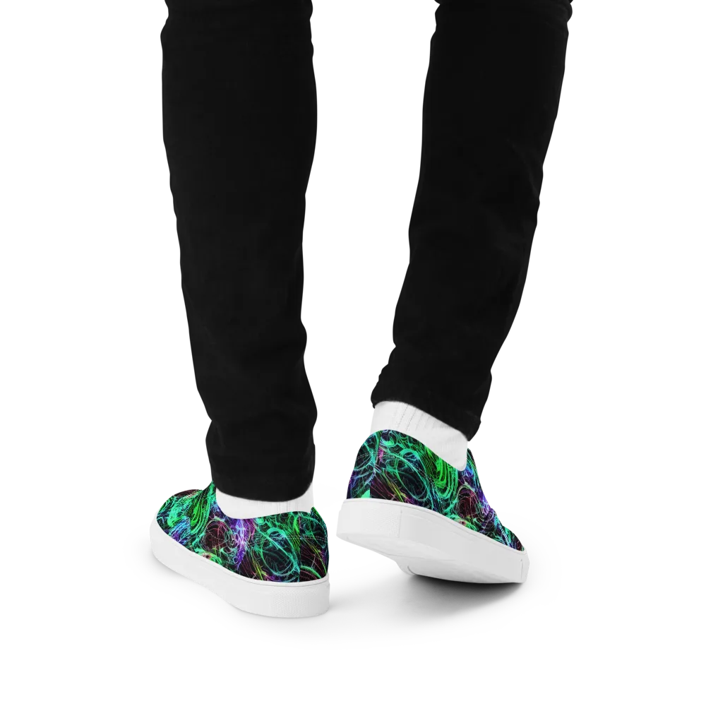 Midnight Bioflux on Men's Lace-Up Canvas Shoes — Back
