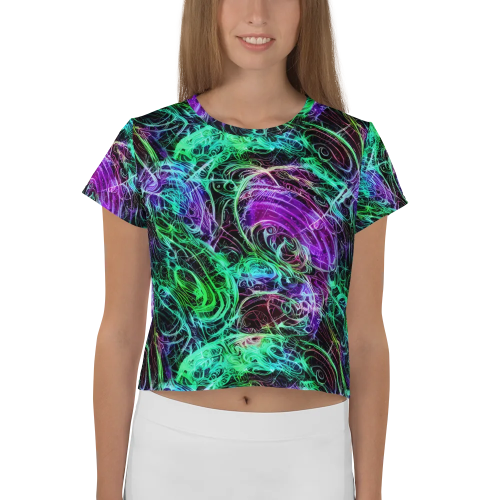 Midnight Bioflux on Crop Tee — Front