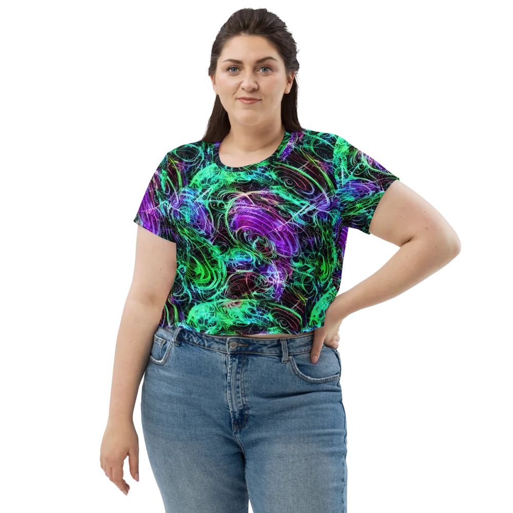 Midnight Bioflux on Crop Tee — Front