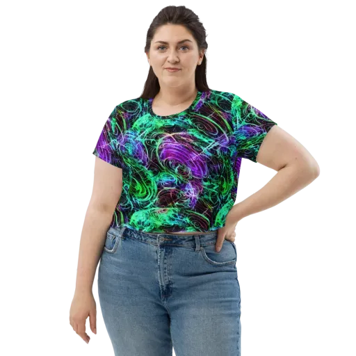 Midnight Bioflux on a Crop Tee