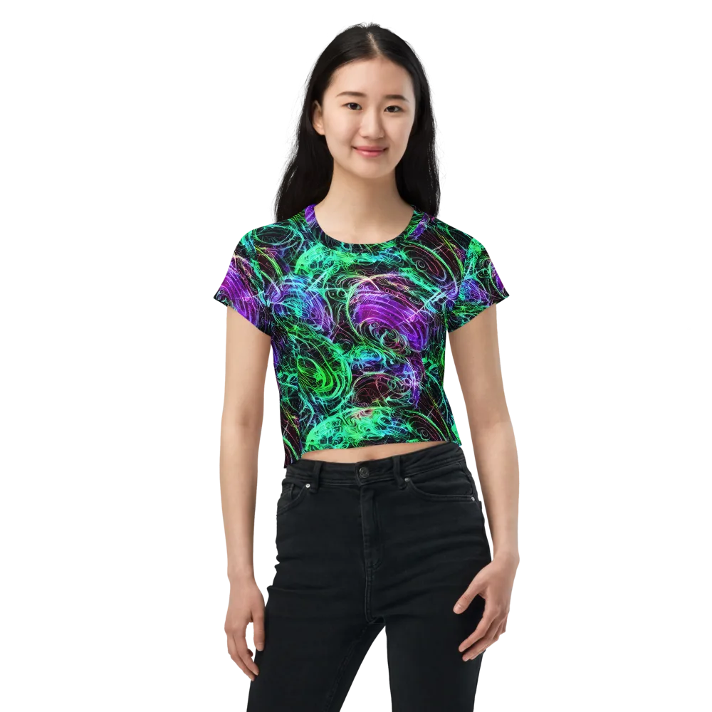 Midnight Bioflux on Crop Tee — Front