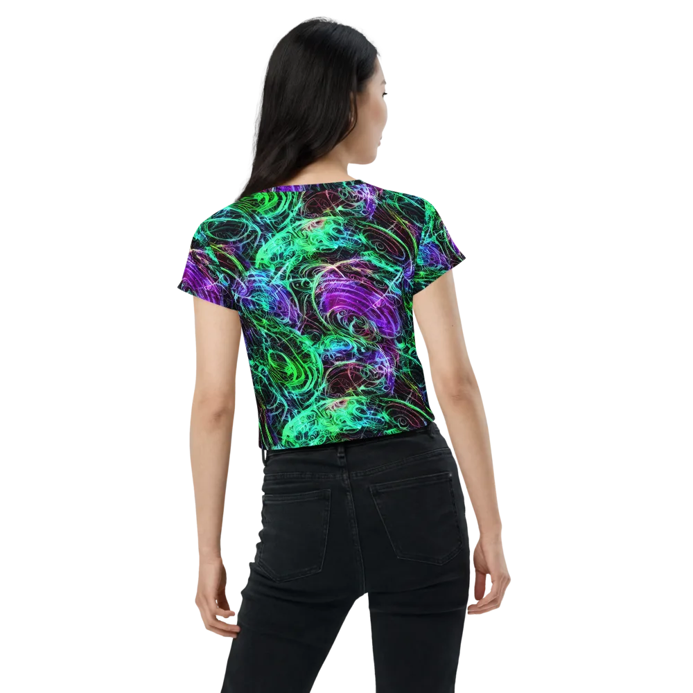 Midnight Bioflux on Crop Tee — Back