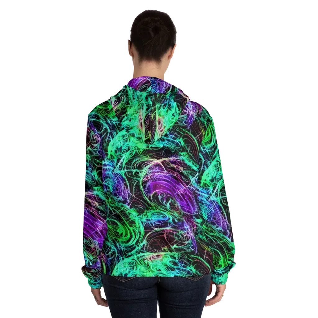 Midnight Bioflux on Women's Full-Zip Hoodie — Back On Person
