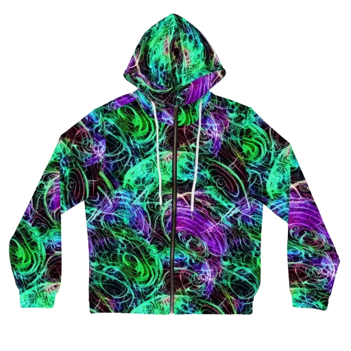 Midnight Bioflux on a Women's Full-Zip Hoodie