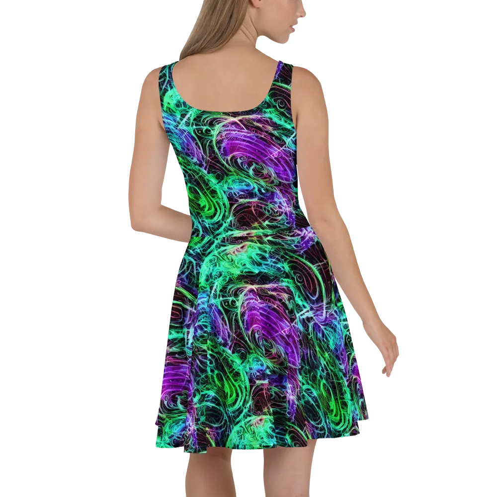 Midnight Bioflux on Skater Dress — Back