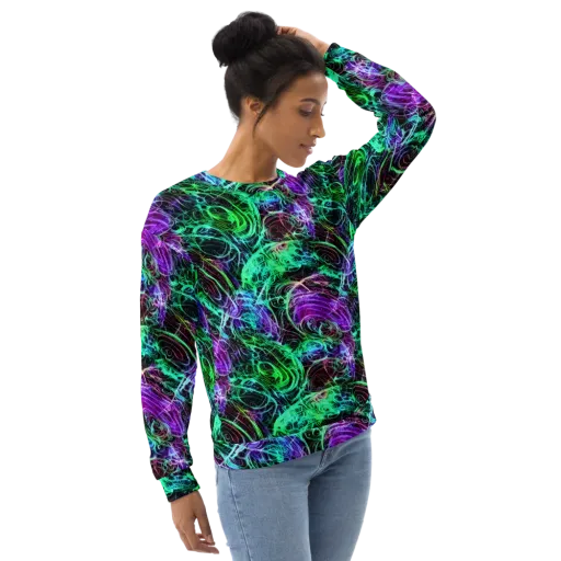 Midnight Bioflux on a Sweatshirt