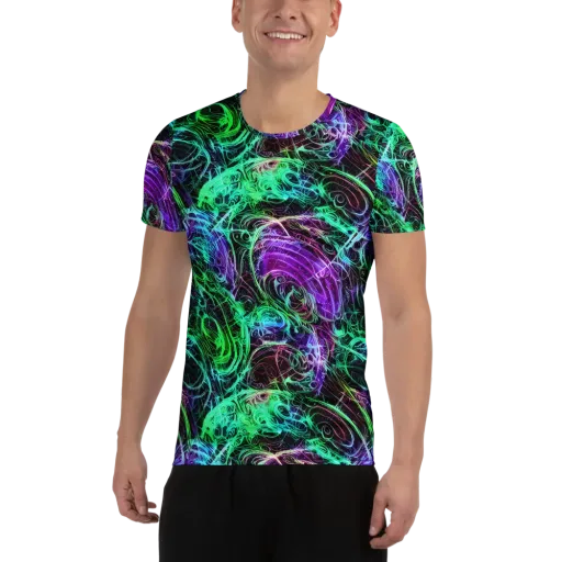 Midnight Bioflux on a Men's Athletic T-Shirt