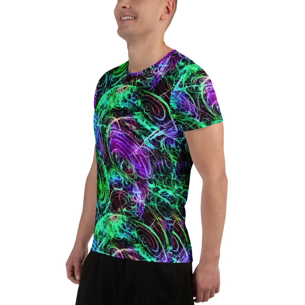 Midnight Bioflux on Men's Athletic T-Shirt — Left