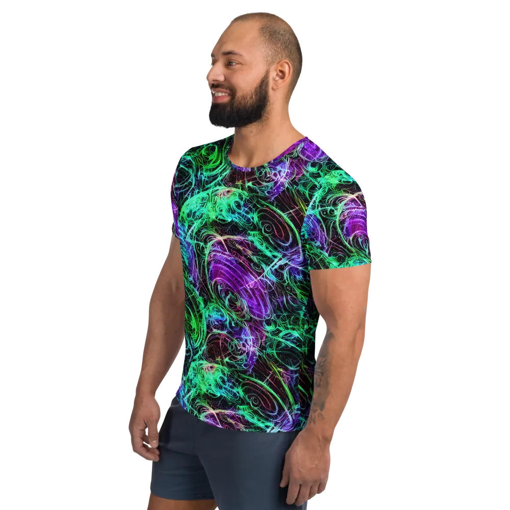 Midnight Bioflux on Men's Athletic T-Shirt — Left