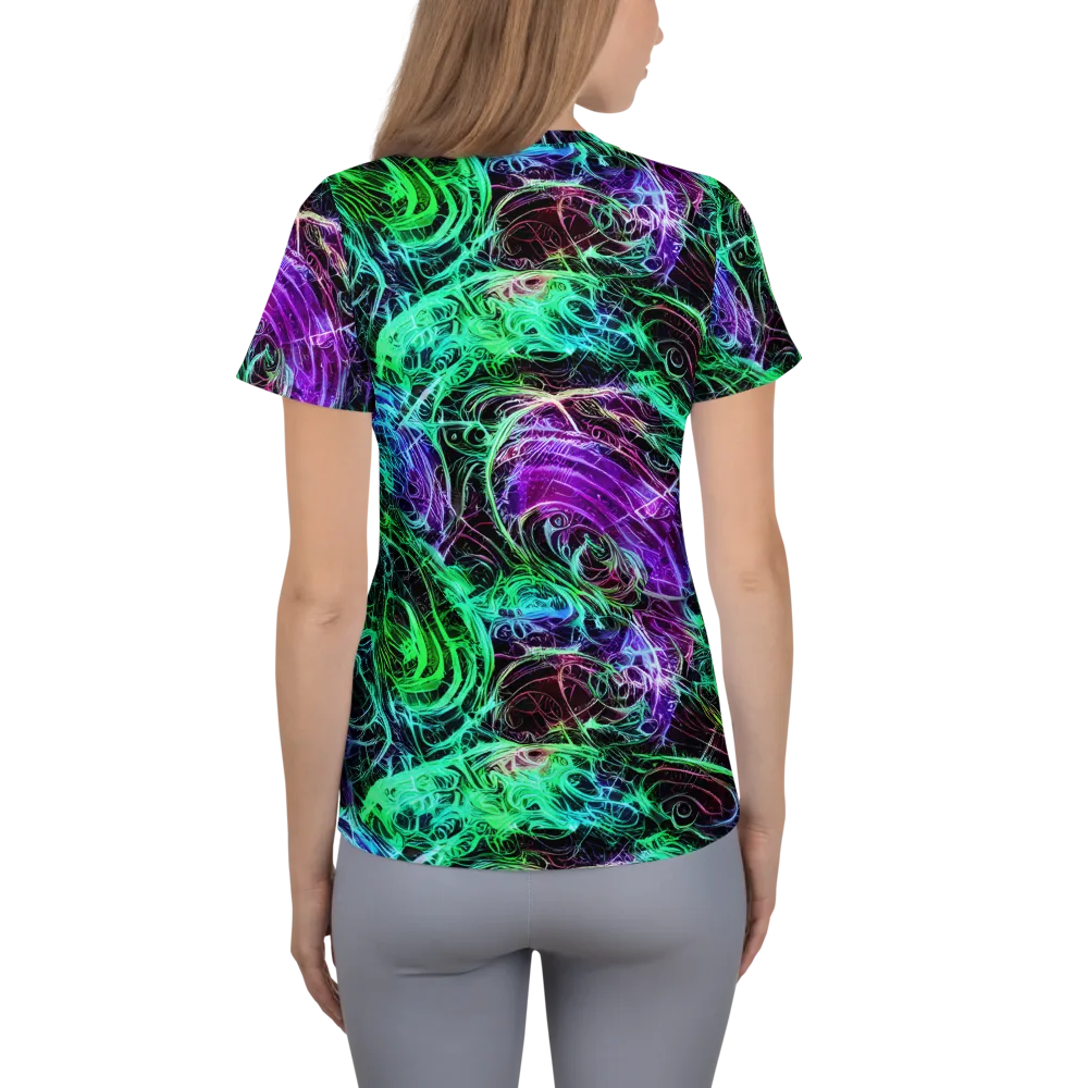 Midnight Bioflux on Women's Athletic T-Shirt — Back