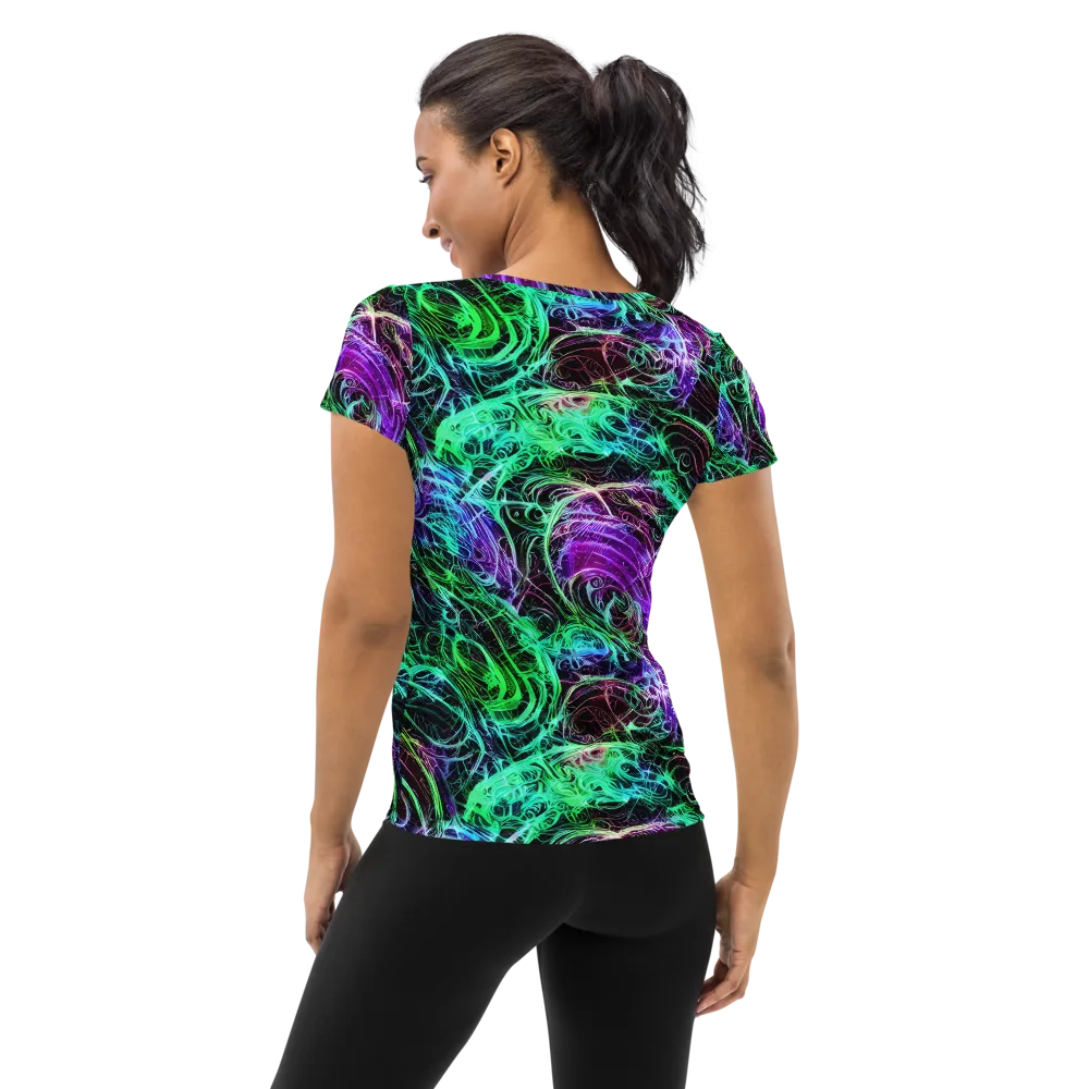 Midnight Bioflux on Women's Athletic T-Shirt — Back