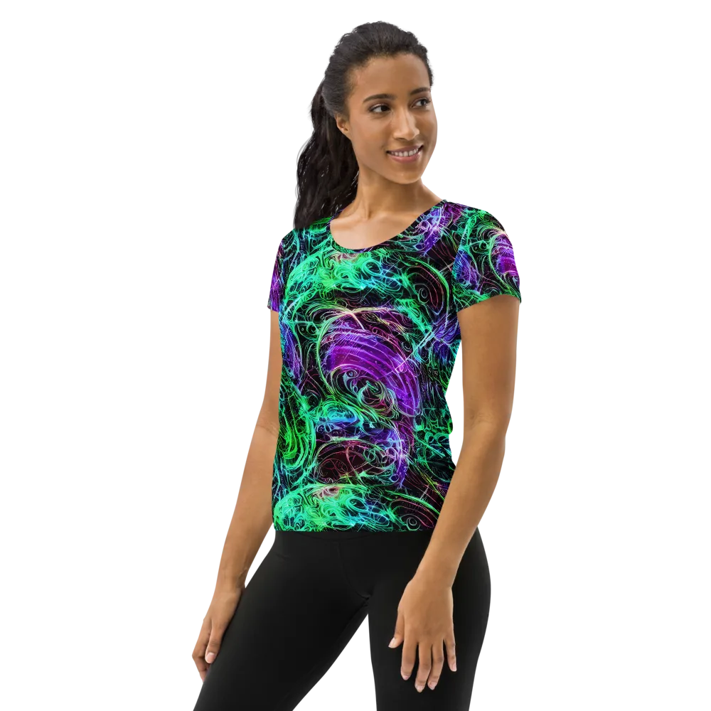 Midnight Bioflux on Women's Athletic T-Shirt — Left