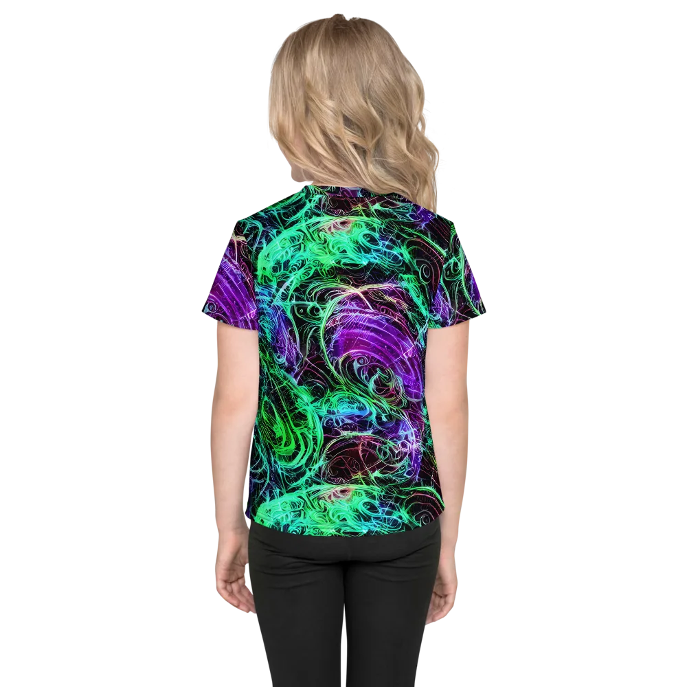 Midnight Bioflux on Kids Crew Neck T-Shirt — Back