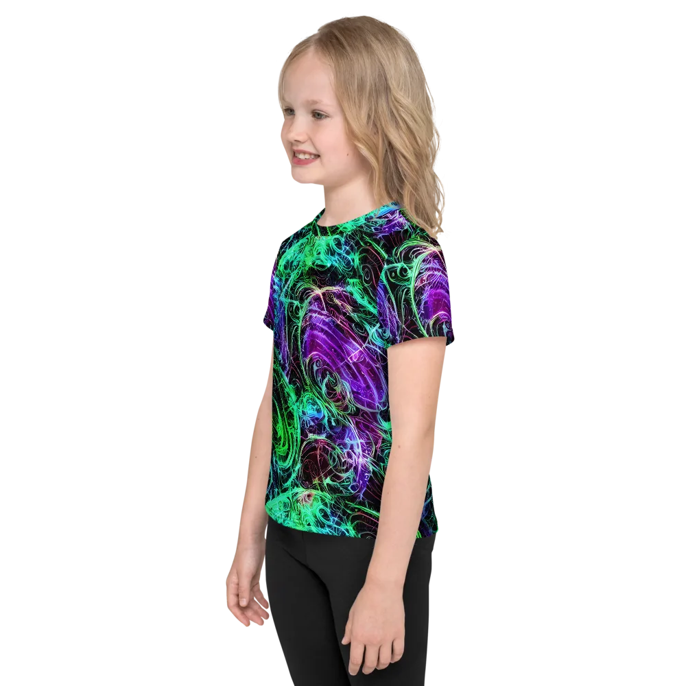 Midnight Bioflux on Kids Crew Neck T-Shirt — Left