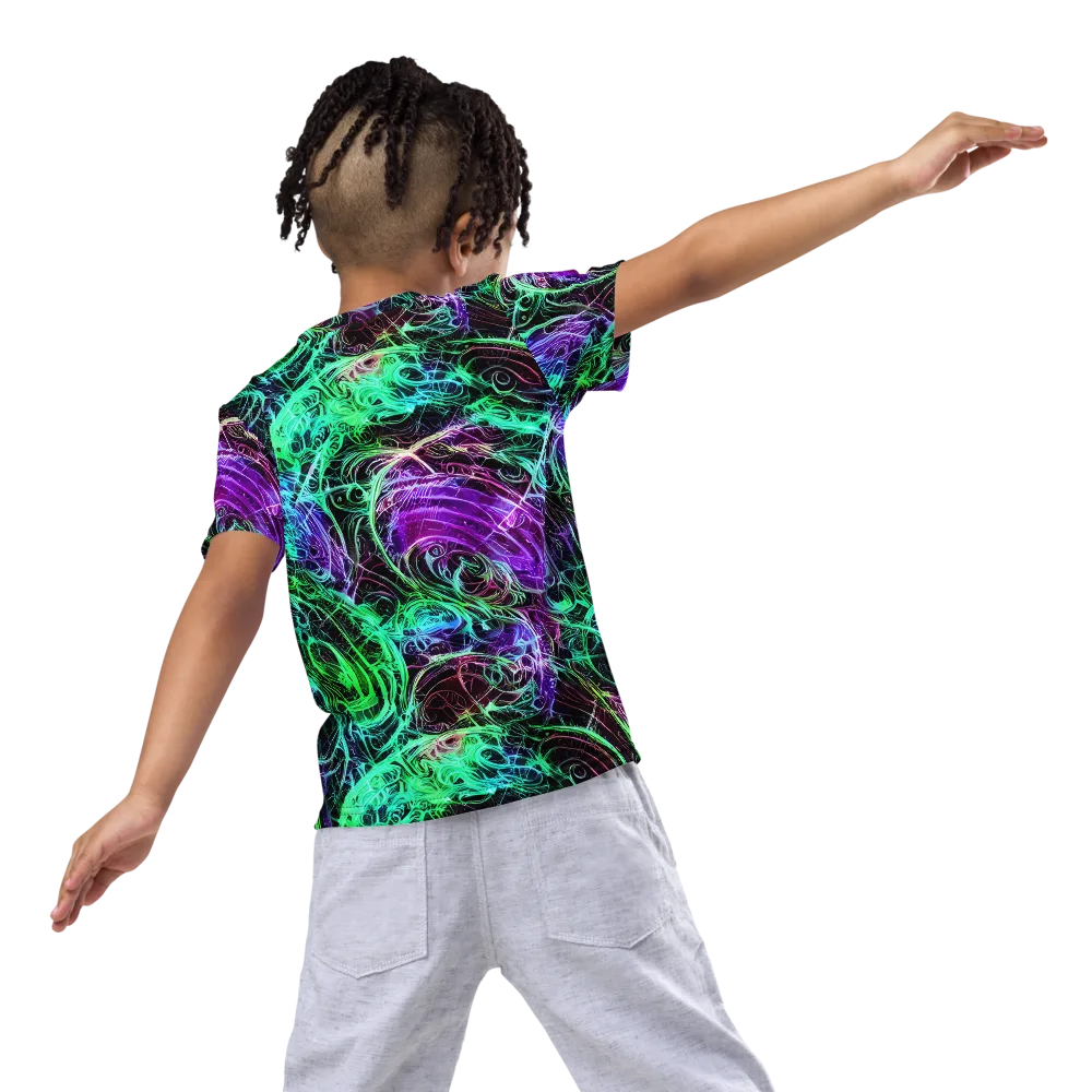 Midnight Bioflux on Kids Crew Neck T-Shirt — Back
