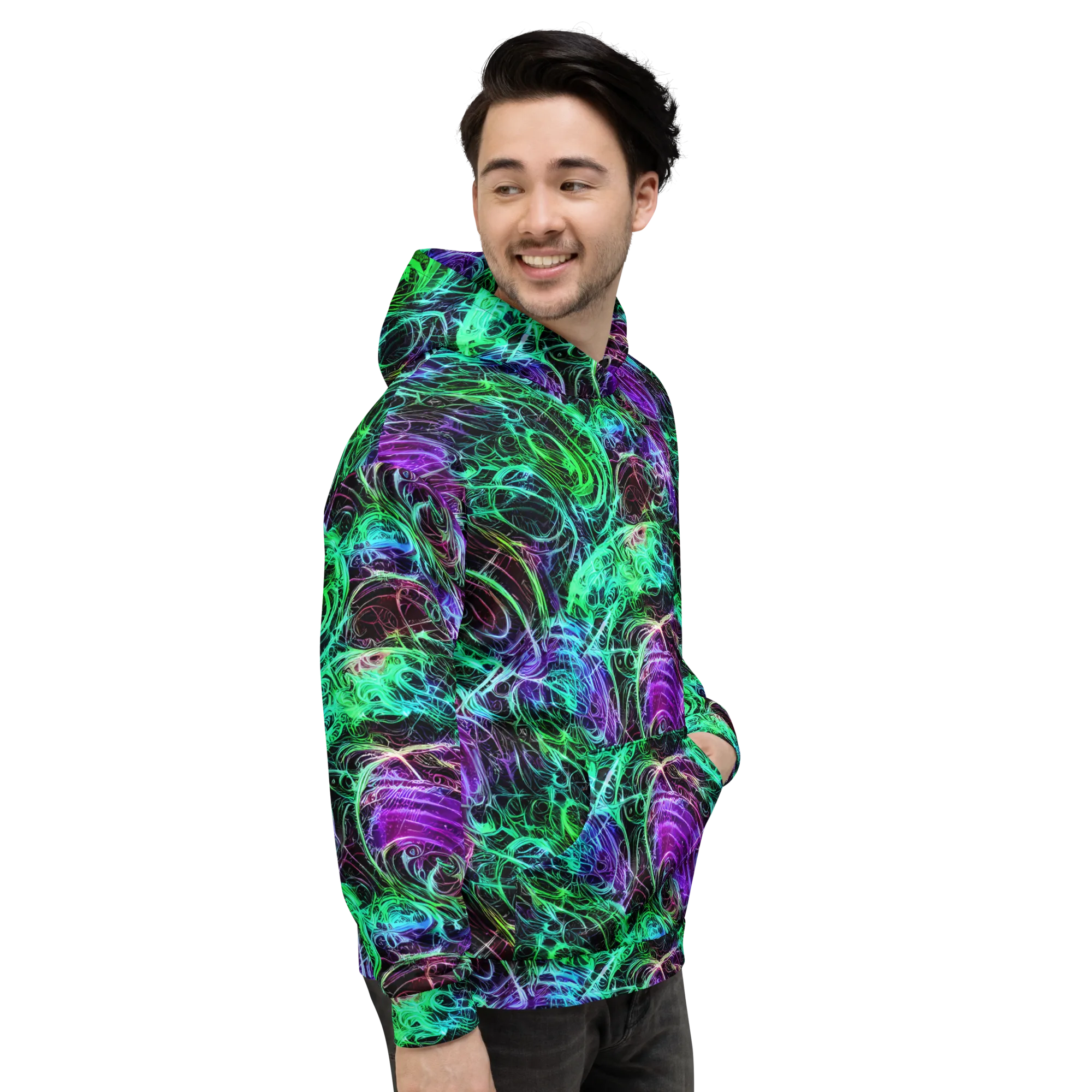 Midnight Bioflux on Hoodie — Right