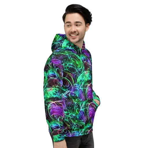 Midnight Bioflux on a Hoodie