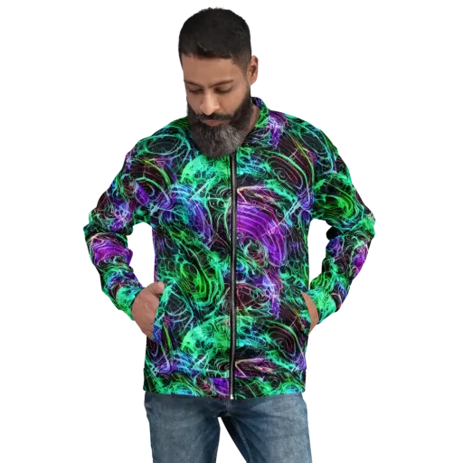 Midnight Bioflux on a Bomber Jacket