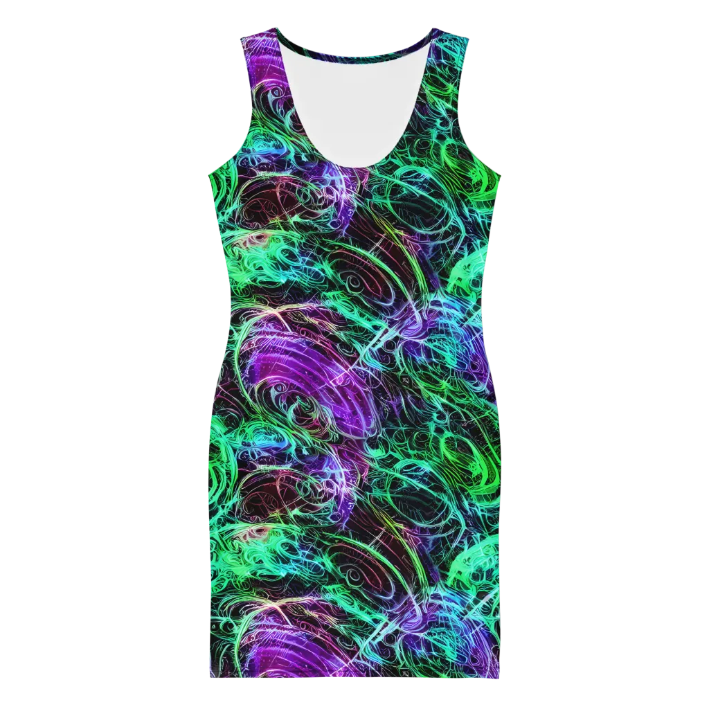 Midnight Bioflux on Bodycon Dress — Front