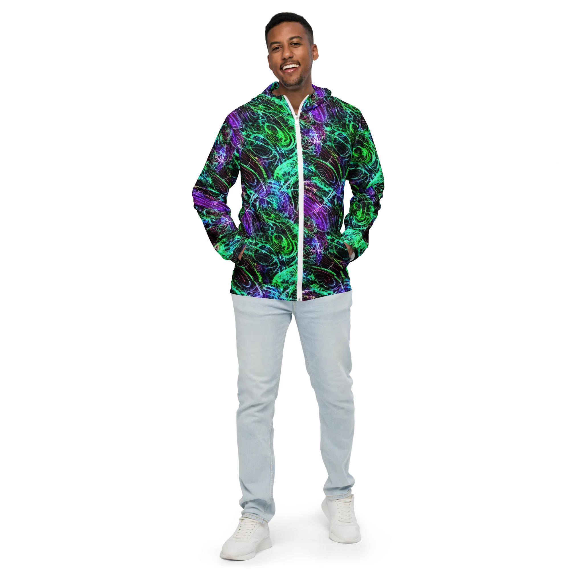 Midnight Bioflux on Men's Windbreaker — Front